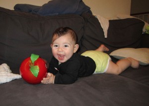 DJ's Fifth Month In a diaper cover